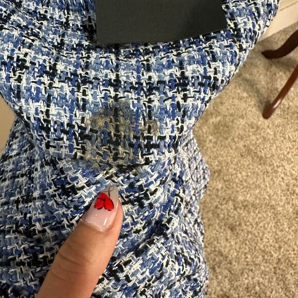 LULUS Women's Adorably Luxurious Tweed Raw Edge Sleeveless Mini Dress Size M - Picture 8 of 16